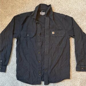 Carhartt Dark Gray Button-Up Work Shirt, S